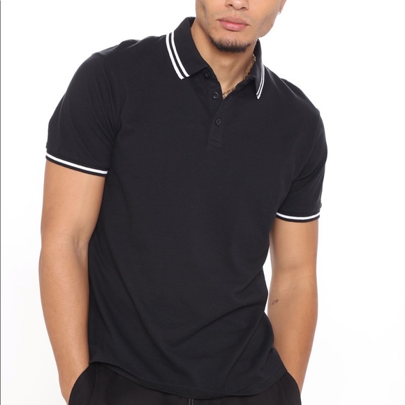Fashion Nova Men Black Polo - Picture 1 of 5